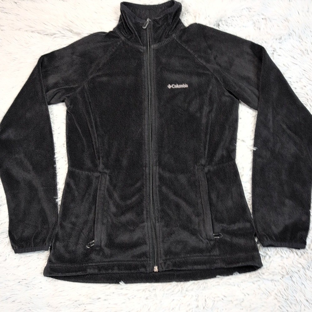 Columbia Jacket Womens S Black Fleece Gorpcore Zip Up Pockets Cozy Soft Comfy